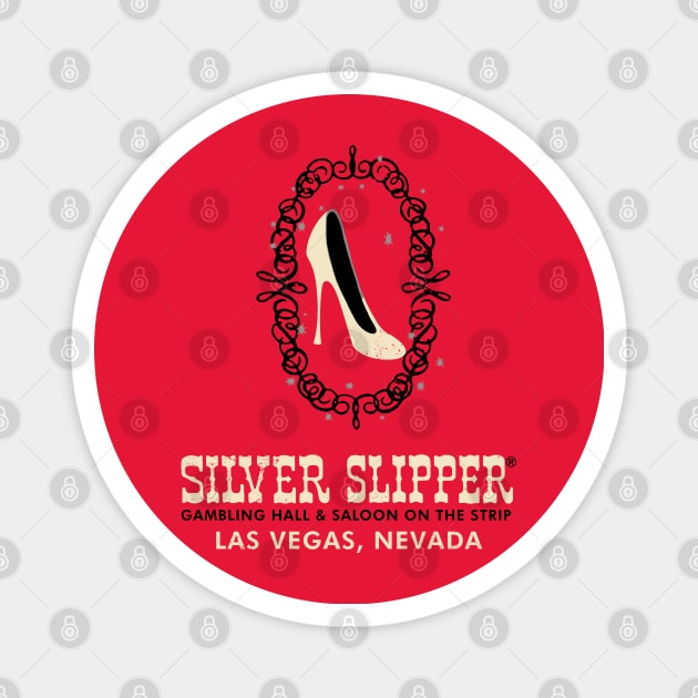 Retro Vintage Silver Slipper Gambling Hall & Saloon Las Vegas Magnet by StudioPM71